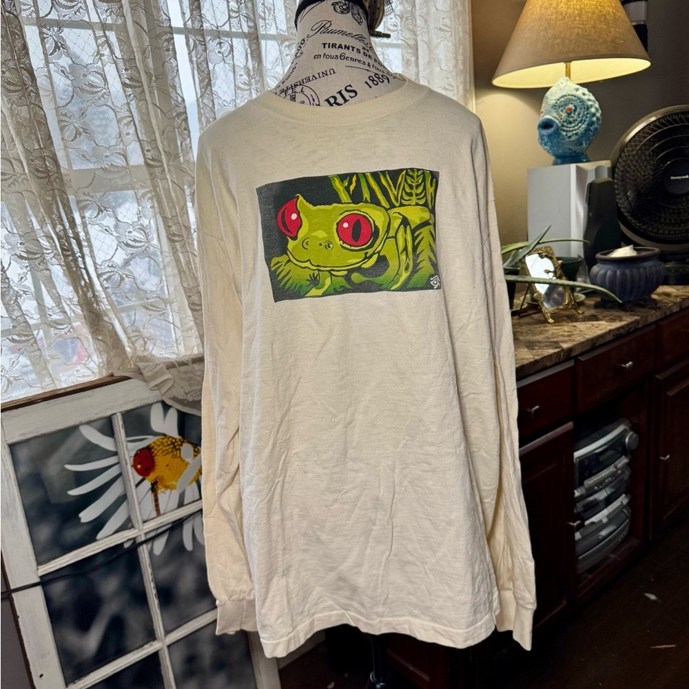 Hand Printed 90’s Vintage Impressions Artistic Frog Long Sleeve Tee